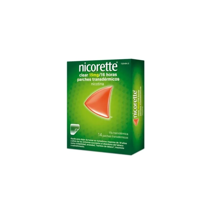 Nicorette clear 15 mg/16 horas parches transdérmicos Nicorette clear 15 mg/16 horas parches transdérmicos