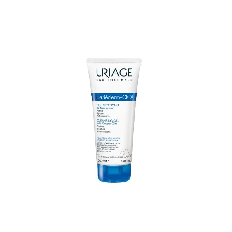 Uriage Bariederm-CICA gel limpiador con cobre y zinc, 200 ml