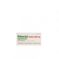 Febrectal adultos 600 mg supositorios, 6 supositorios