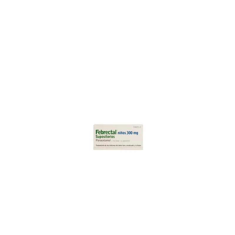 Febrectal niños 300 mg supositorios, 6 supositorios