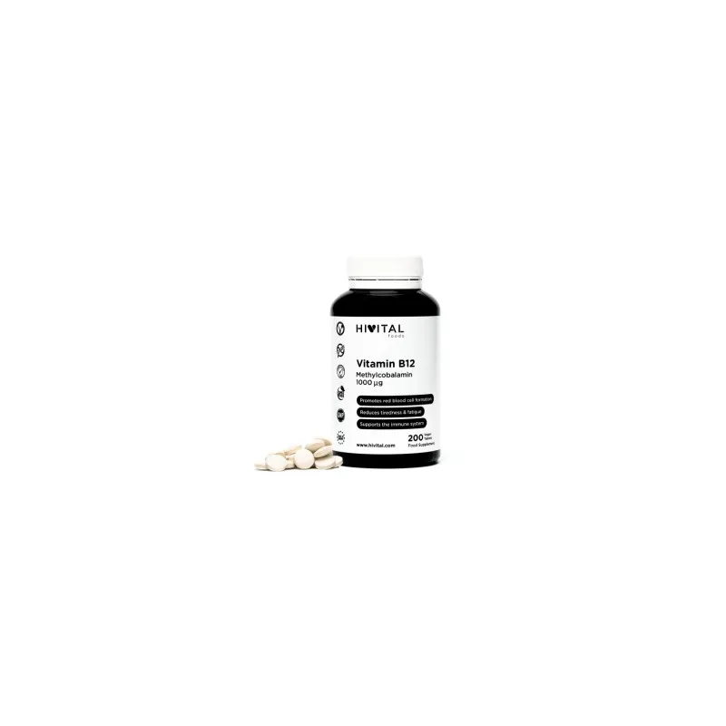 Hivital vitamina B12 metilcobalamina 1000 mcg, 200 comprimidos veganos