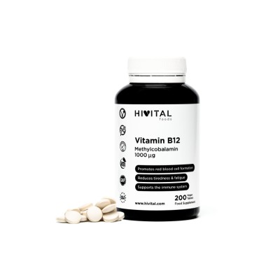 Hivital vitamina B12 metilcobalamina 1000 mcg, 200 comprimidos veganos