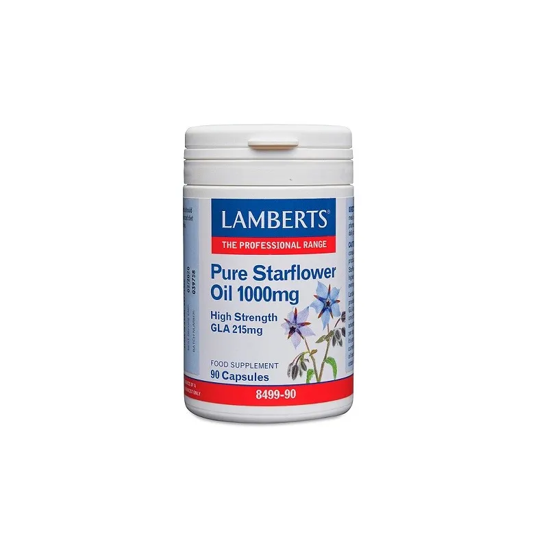 LAMBERTS Aceite de Borraja Puro 1000 mg, 90 cápsulas.