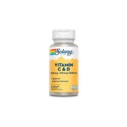 Solaray Vitamina C & D, 60 cápsulas vegetales