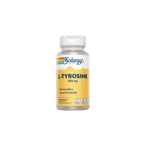 Solaray L-Tyrosina 500 mg, 50 cápsulas veganas