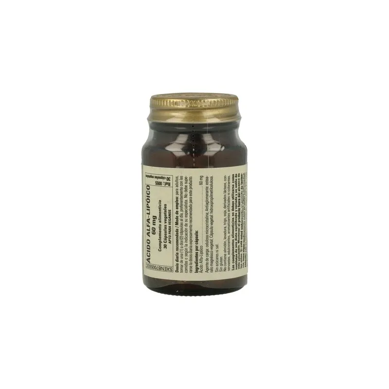 Solgar Ácido Alfa Lipoico 60 mg, 30 Cápsulas | Farmacia Barata Solgar Ácido Alfa Lipoico 60 mg, 30 Cápsulas | Farmacia Barata