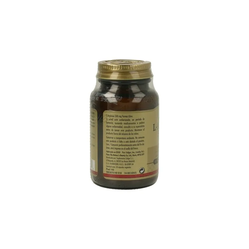 Solgar L-Arginina 500 mg, 50 Caps. Veg. | Farmacia Barata Solgar L-Arginina 500 mg, 50 Caps. Veg. | Farmacia Barata