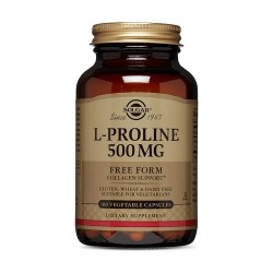 Solgar L- Prolina 500 mg, 100 Cápsulas Vegetales.