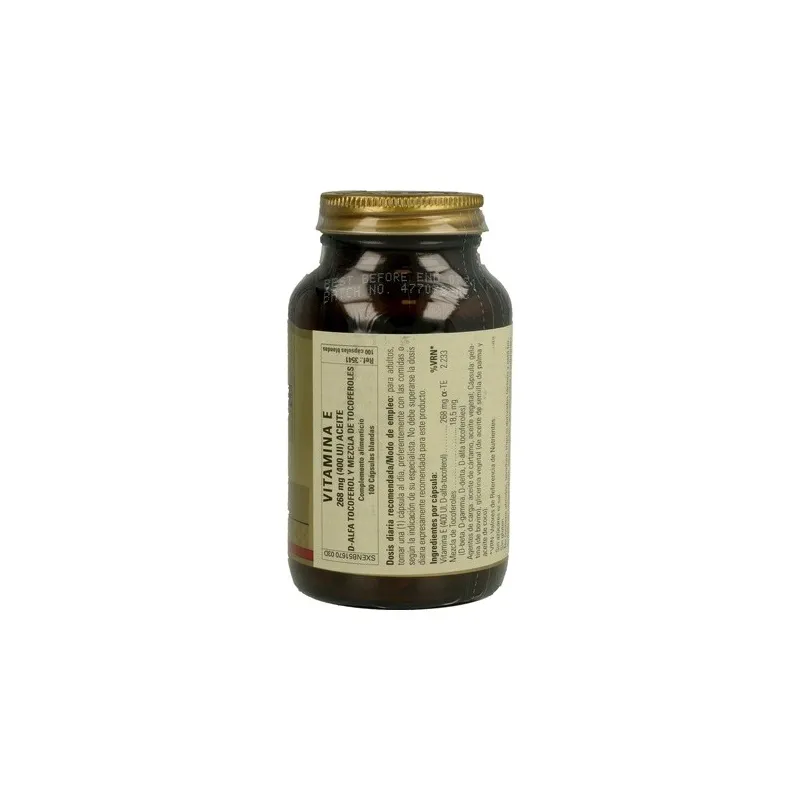 Solgar Vit E 200 UI Gel Veg 100 cápsulas | Farmacia Barata Solgar Vit E 200 UI Gel Veg 100 cápsulas | Farmacia Barata