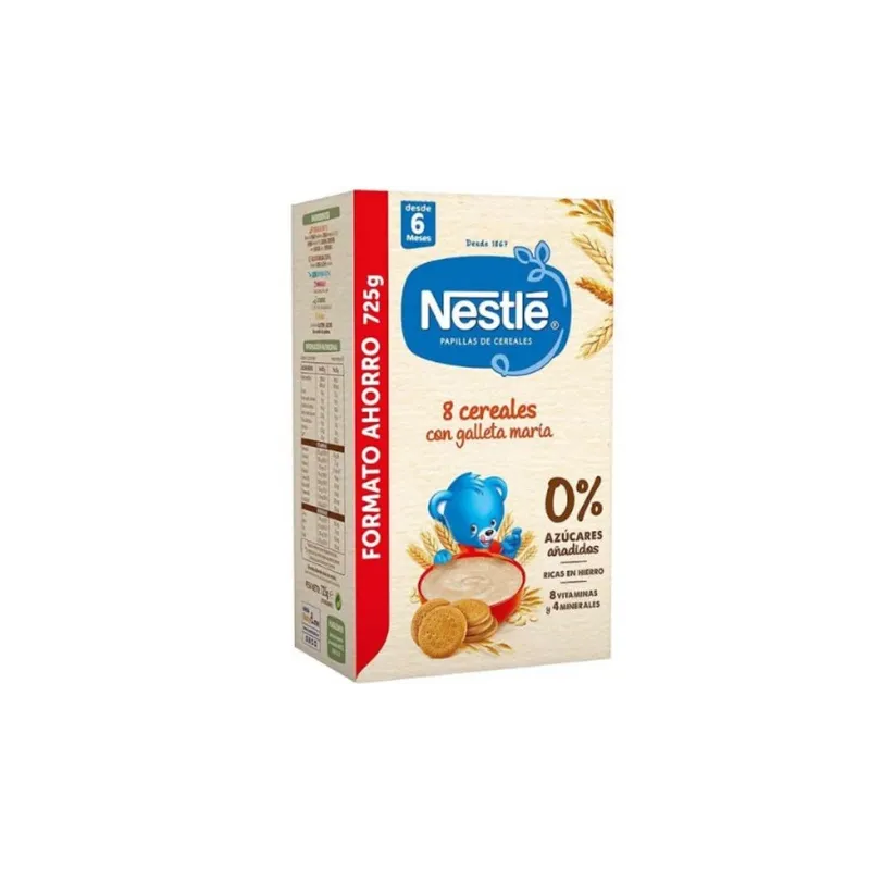 Nestlé papilla 8 cereales con galleta María +6m, 900 g