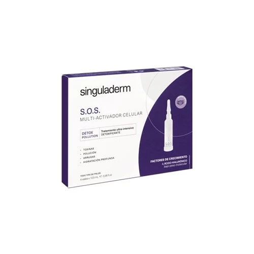 Singuladerm SOS Detox-Pollution, 4 viales x 10,5 ml