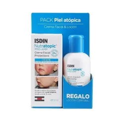 Pack Isdin Nutratopic PRO-AMP crema facial protectora, 50 ml + Loción Corporal