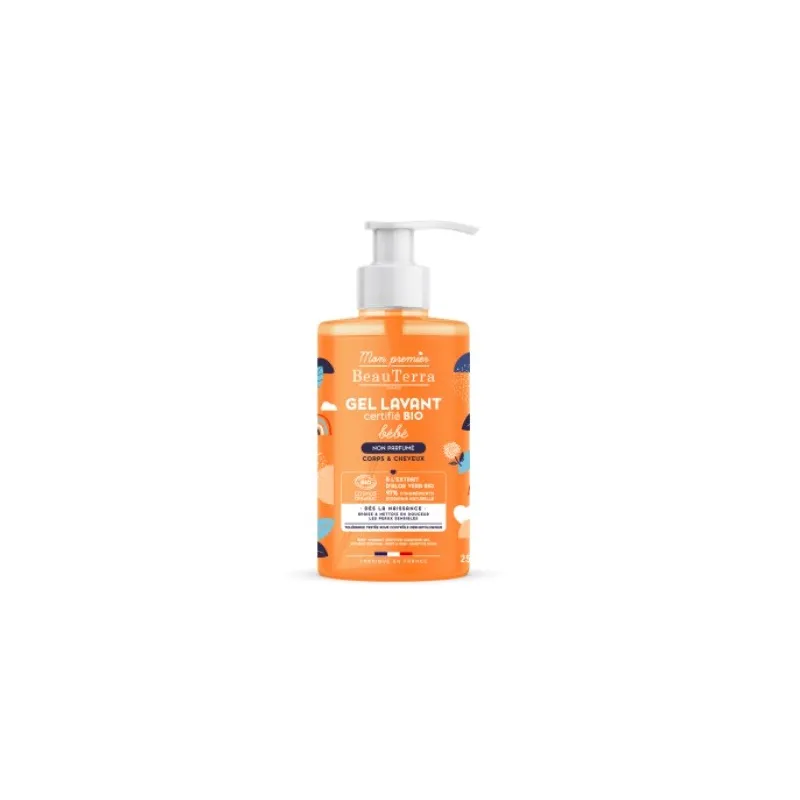 Beauterra Bebé gel de ducha sin perfume BIO, 750 ml