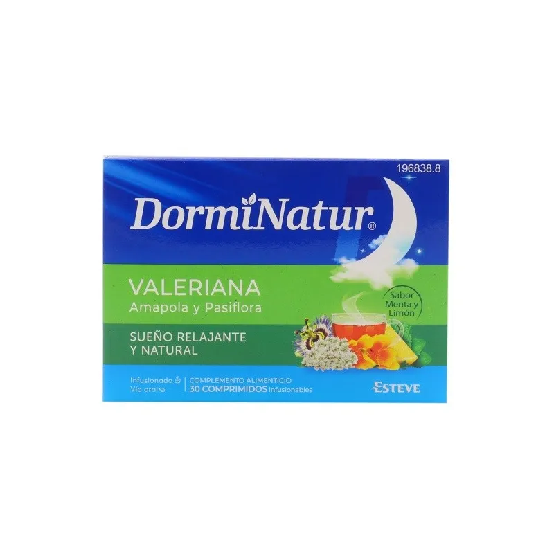 Dorminatur valeriana, amapola y pasiflora, 30 comprimidos