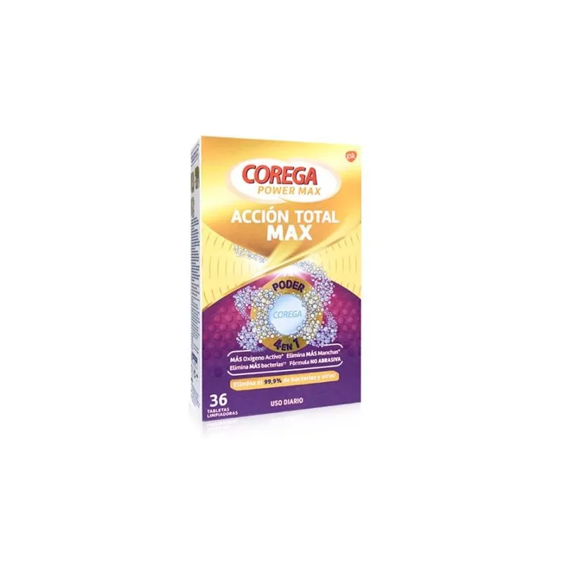Corega Acción Total Limpieza Diaria, 30 Tabletas. Corega Acción Total Limpieza Diaria, 30 Tabletas.