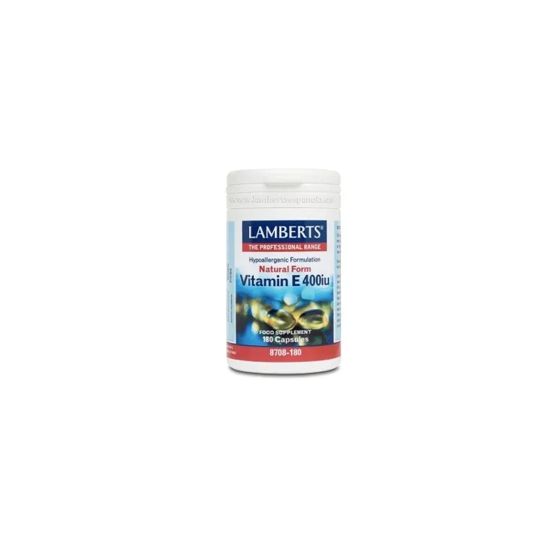 Lamberts Vitamina E Natural 400 UI, 180 cápsulas. Lamberts Vitamina E Natural 400 UI, 180 cápsulas.