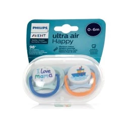 Avent chupete love mama 0-6 meses niño, 2 unidades