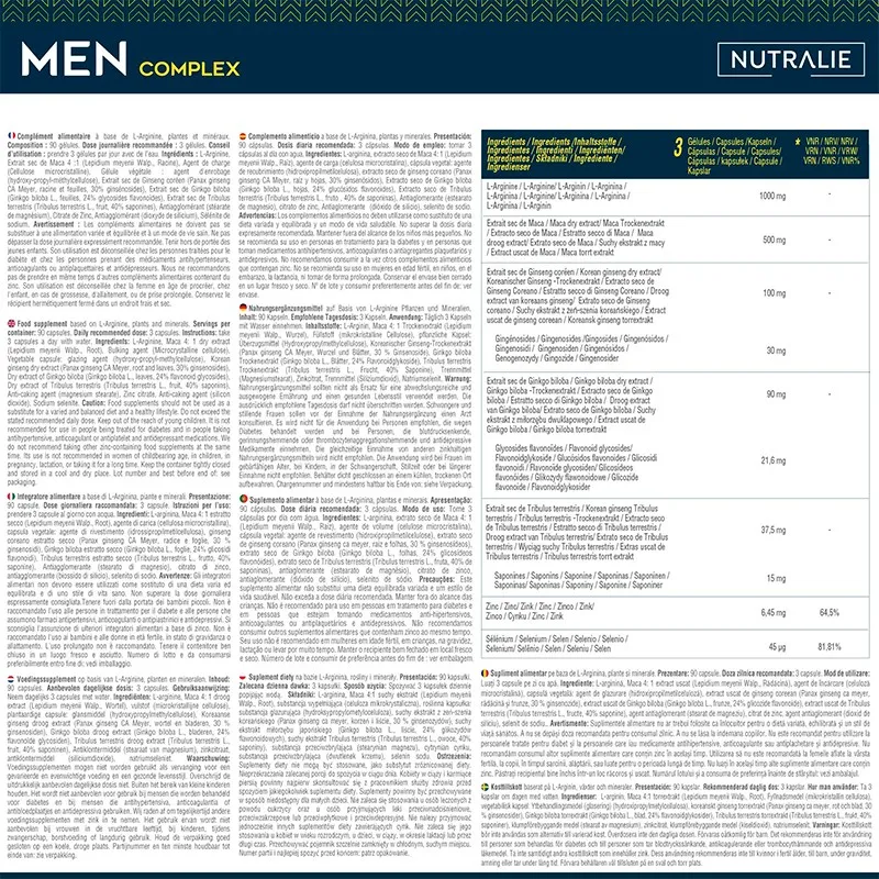 Nutralie Men Complex, 90 cápsulas | Farmacia Barata
