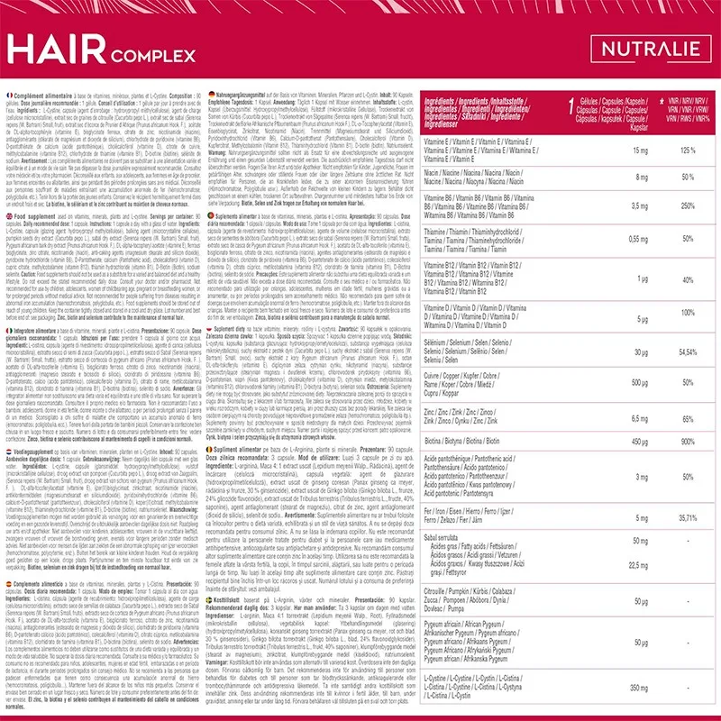 Nutralie Hair Complex, 90 cápsulas | Farmacia Barata