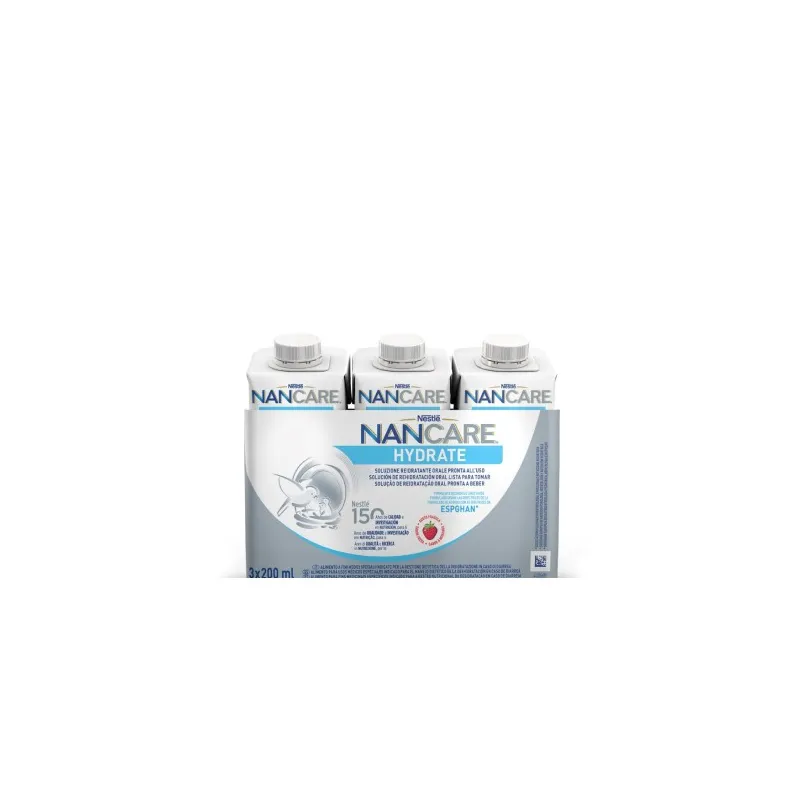 Nancare Hydrate sabor fresa, 3 x 200 ml Nancare Hydrate sabor fresa, 3 x 200 ml