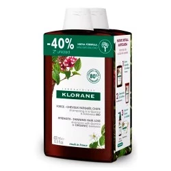 Klorane Duplo Champú a la Quinina con Vitamina B, 2x400 ml.