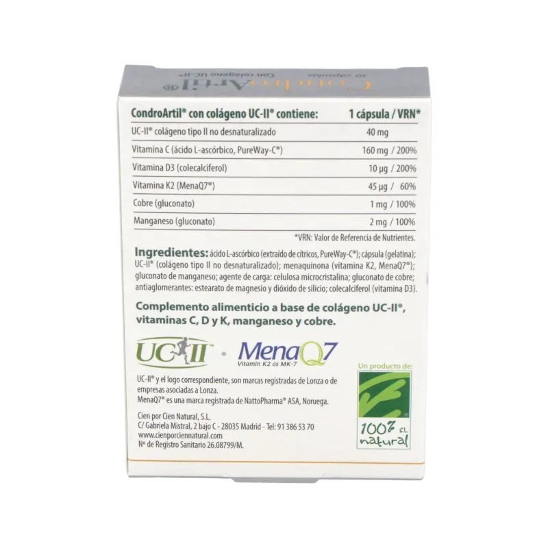 100% Natural CondroArtil, 30 cápsulas | Farmacia Barata 100% Natural CondroArtil, 30 cápsulas | Farmacia Barata