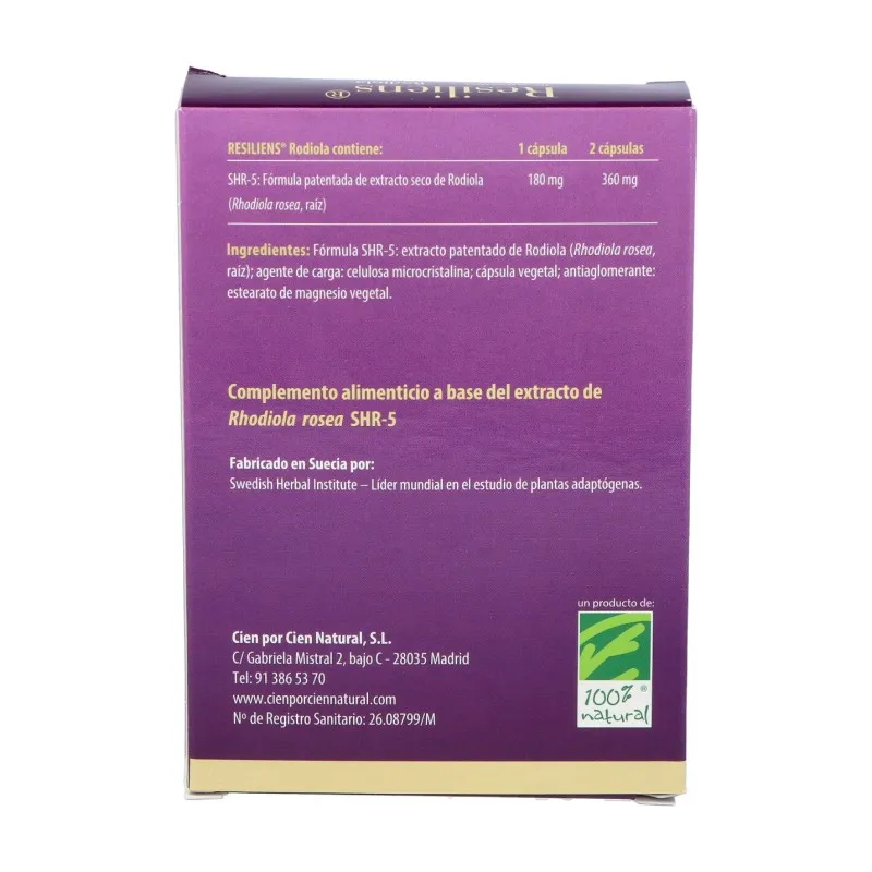 100% Natural Resiliens Rodiola, 40 cápsulas | Farmacia Barata 100% Natural Resiliens Rodiola, 40 cápsulas | Farmacia Barata