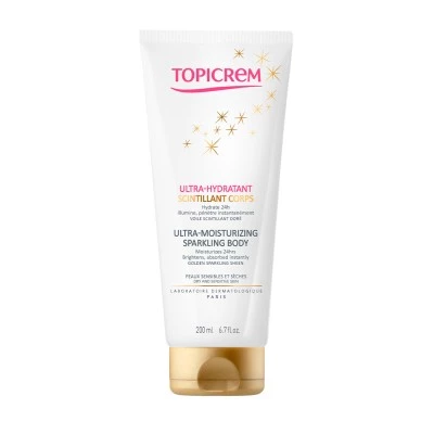 Topicrem Crema Ultra Hidratante Brillo Dorado, 200ml.