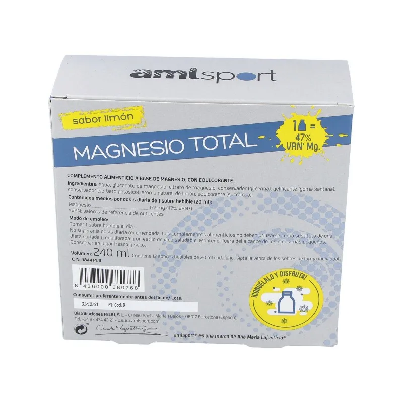 AMLsport Magnesio Total Gel, 12 sobres | Farmacia Barata AMLsport Magnesio Total Gel, 12 sobres | Farmacia Barata