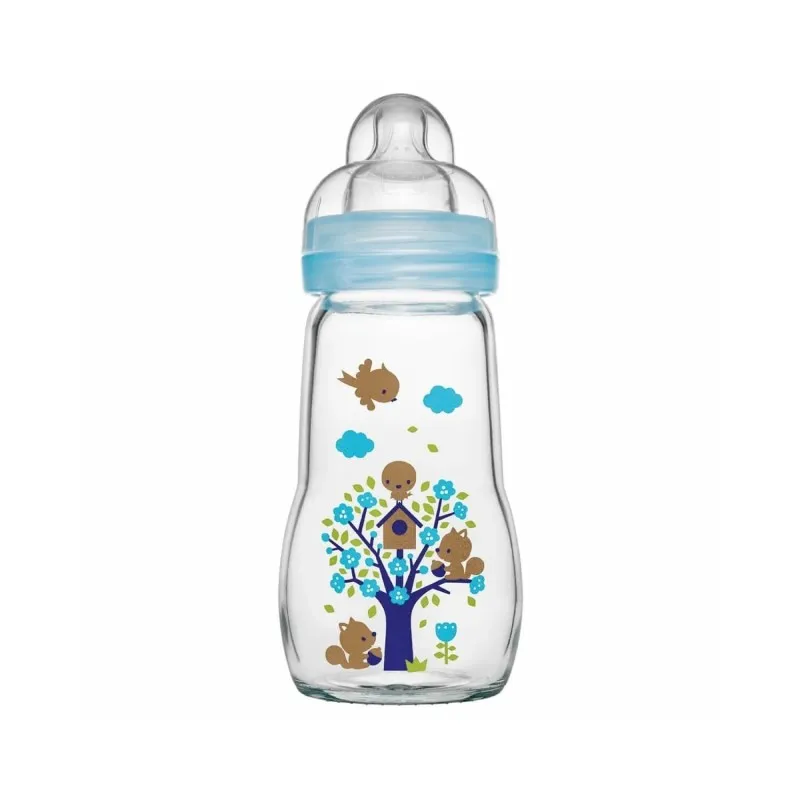 MAM Biberón Feel Good Cristal Azul+2M, 260 ml