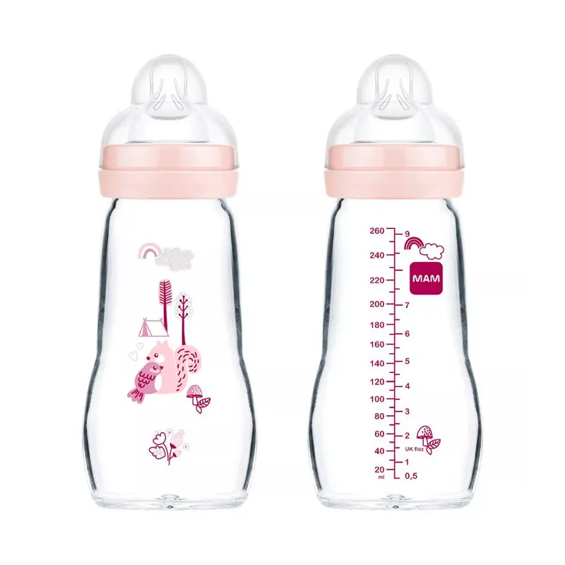 MAM Biberón Feel Good Cristal Rosa +2M, 260 ml MAM Biberón Feel Good Cristal Rosa +2M, 260 ml