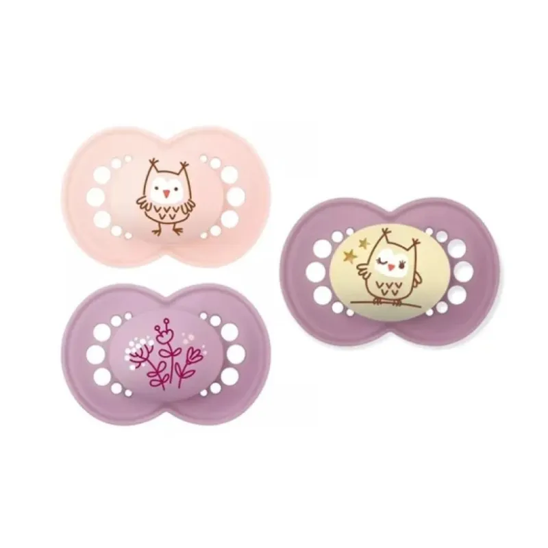 MAM Chupete SIlicona Original Day&Night Rosa +6M, 3 unidades MAM Chupete SIlicona Original Day&Night Rosa +6M, 3 unidades