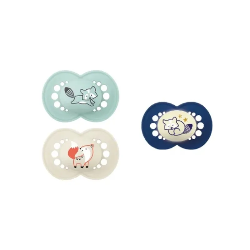 MAM Chupete Silicona Original Day&Night Neutro +6M, 3 unidades MAM Chupete Silicona Original Day&Night Neutro +6M, 3 unidades