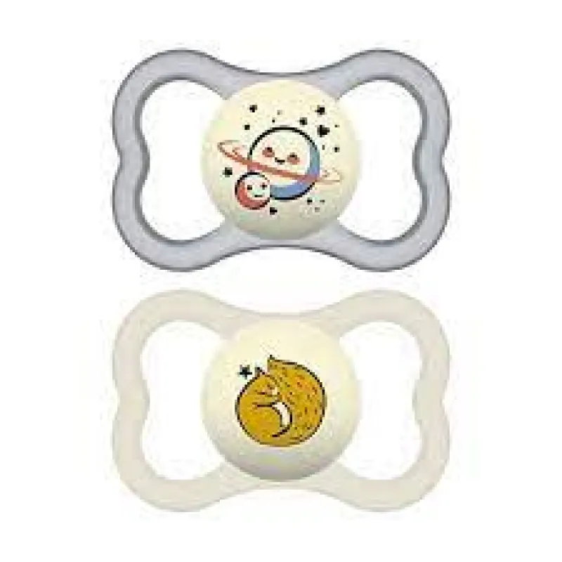 MAM Chupete Silicona Simetrica Supreme Night Neutro +6M, 2 unidades MAM Chupete Silicona Simetrica Supreme Night Neutro +6M, 2 unidades