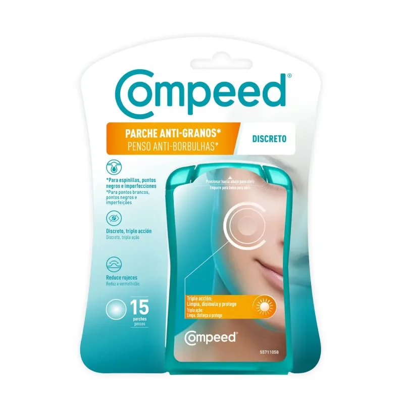 Compeed Parche Anti-Granos Discreto Triple Accion 15 uds Compeed Parche Anti-Granos Discreto Triple Accion 15 uds
