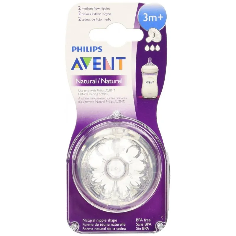 AVENT tetina natural flujo rápido natural response +3M, 2uds AVENT tetina natural flujo rápido natural response +3M, 2uds