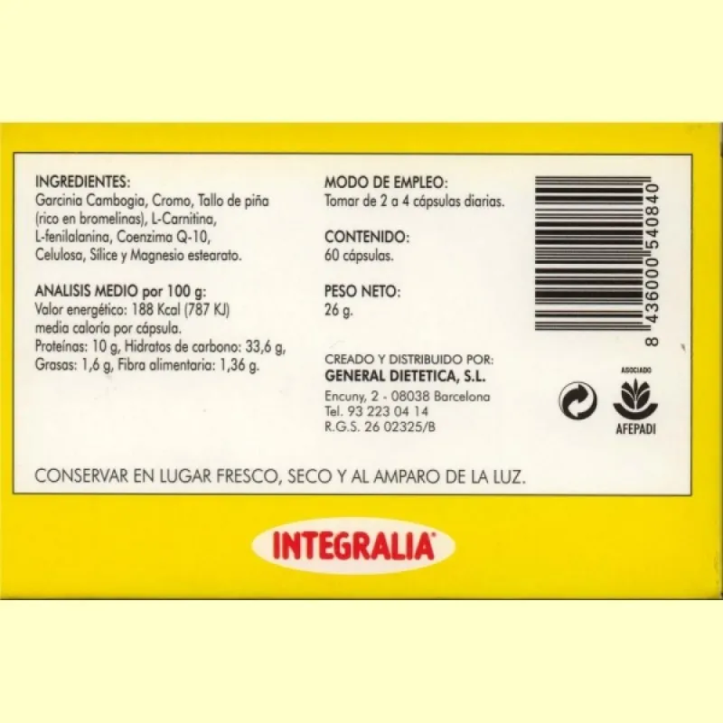 Integralia Vitalina Plus Redux, 60 cápsulas | Farmacia Barata