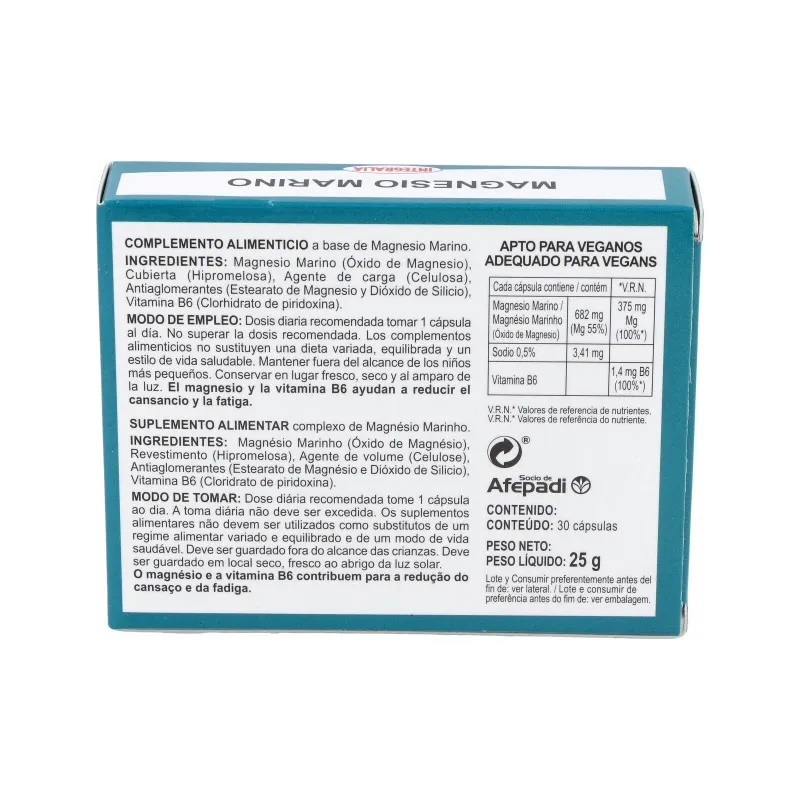 Integralia Magnesio Marino con Vitamina B6 | Farmacia Barata