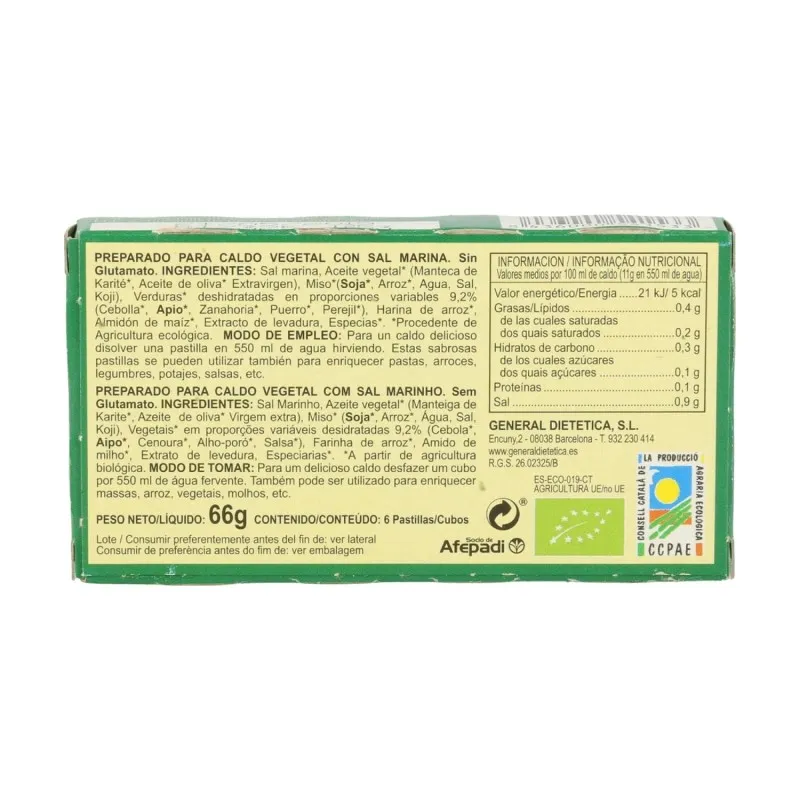 Caldo Vegetal Ecológico con Sal Marina | Farmacia Barata Caldo Vegetal Ecológico con Sal Marina | Farmacia Barata