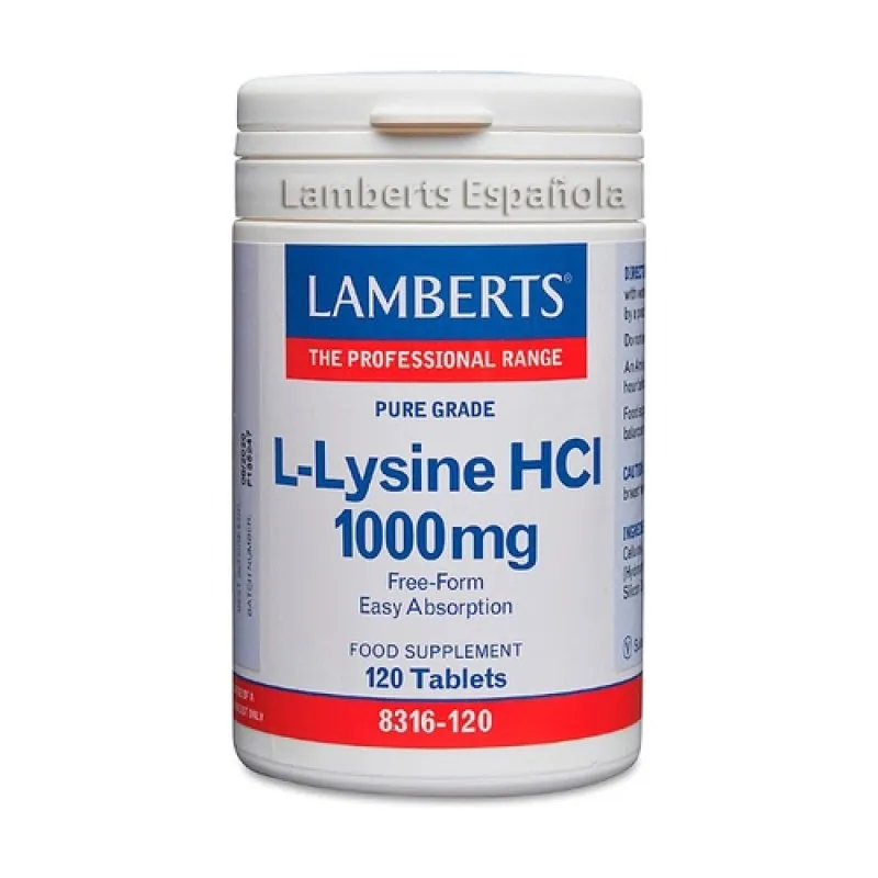 Lamberts L-Lisina HCI 1000mg, 120 comprimidos | Farmacia Barata