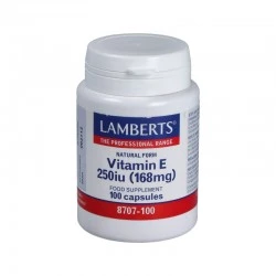 LAMBERTS Vitamina E Natural 250 UI, 100 cápsulas.