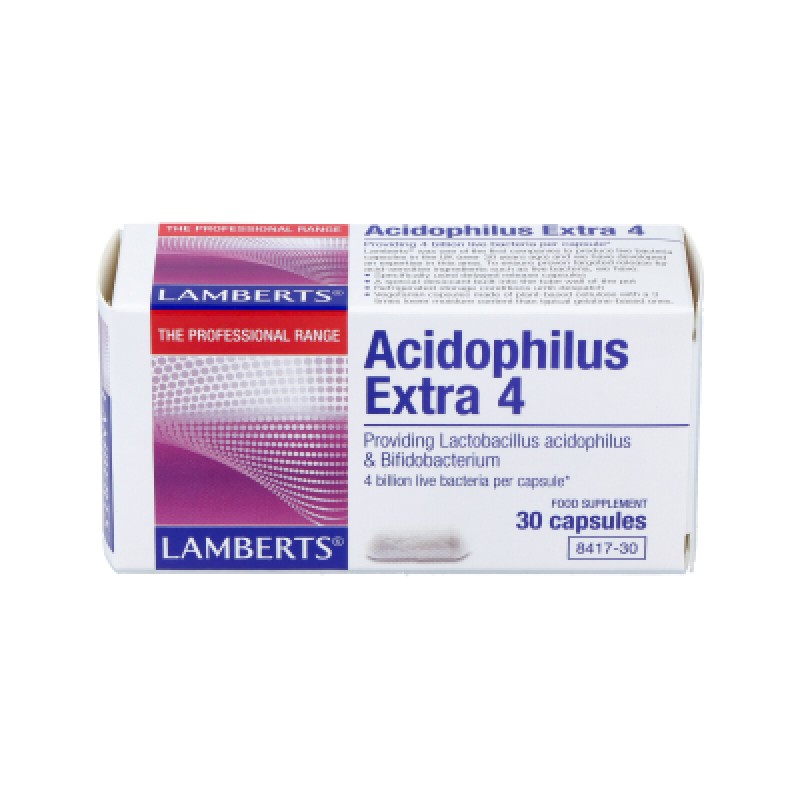 LAMBERTS Acidophilus Extra 4, 30 cápsulas.