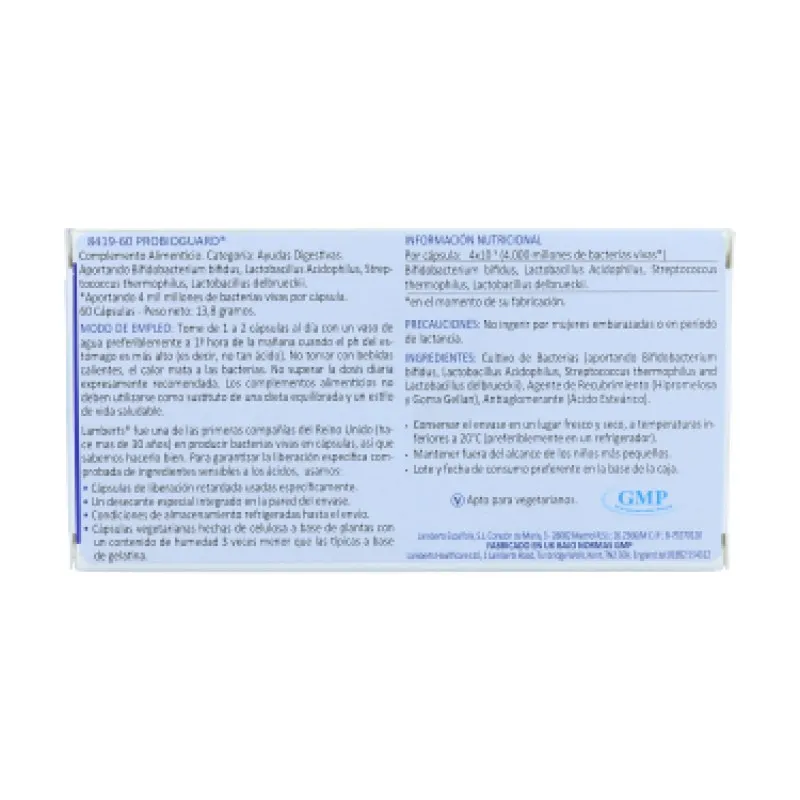 LAMBERTS Probioguard probióticos, 60 cápsulas LAMBERTS Probioguard probióticos, 60 cápsulas