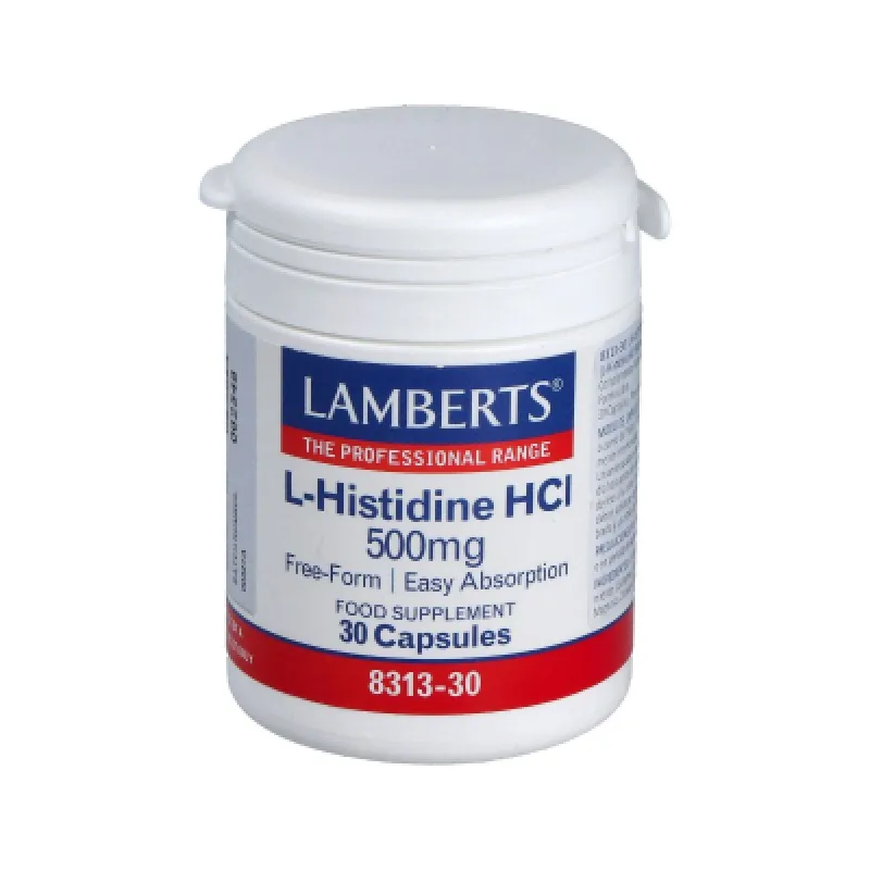 Lamberts L-Histidina HCl 500 mg, 30 cápsulas | Farmacia Barata