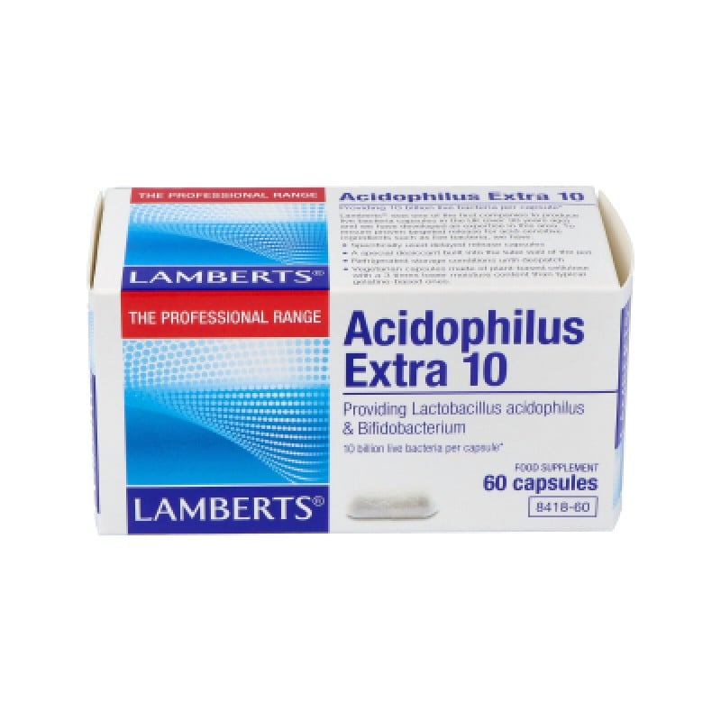 LAMBERTS Acidophilus Extra 10. Una al Día, 60 cápsulas.