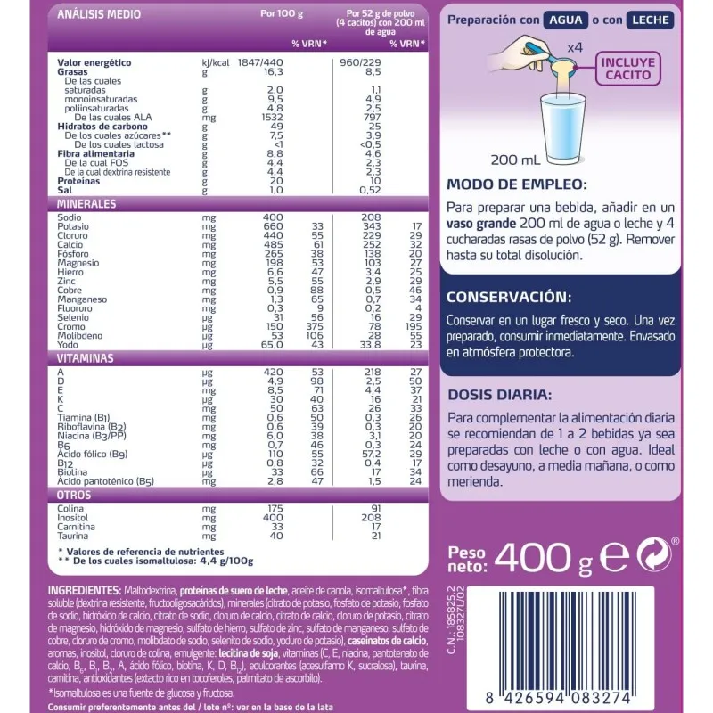 Fontactiv Diabest Vainilla 400g | Farmacia Barata