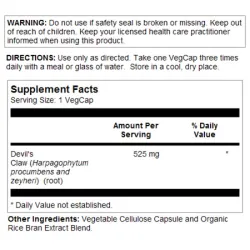 Solaray Devil's Claw Root 525mg - 100 vegcaps | Farmacia Barata