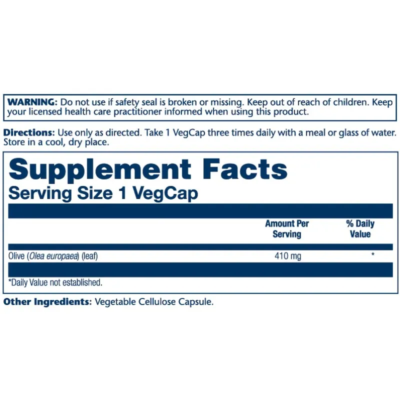 Solaray Olive Leaf 410mg - 100 vegcaps | Farmacia Barata Solaray Olive Leaf 410mg - 100 vegcaps | Farmacia Barata
