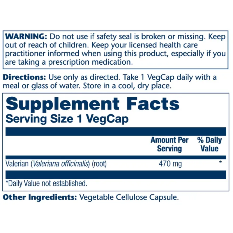 Solaray Valerian Root 470mg - 100 vegcaps | Farmacia Barata Solaray Valerian Root 470mg - 100 vegcaps | Farmacia Barata