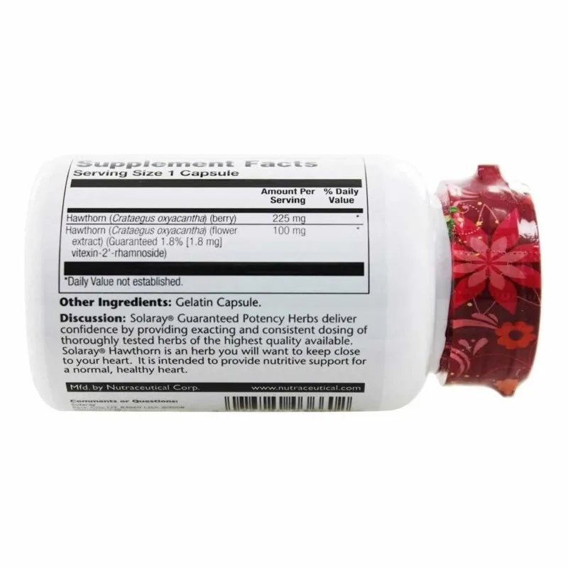 Solaray Hawthorn Extract 100mg - 60 vegcaps | Farmacia Barata Solaray Hawthorn Extract 100mg - 60 vegcaps | Farmacia Barata